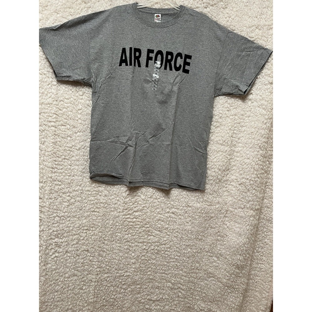 AIR FORCE XL T-Shirt Men's Gray Cotton Military Graphic Tee USA Patriotic‎ Pride